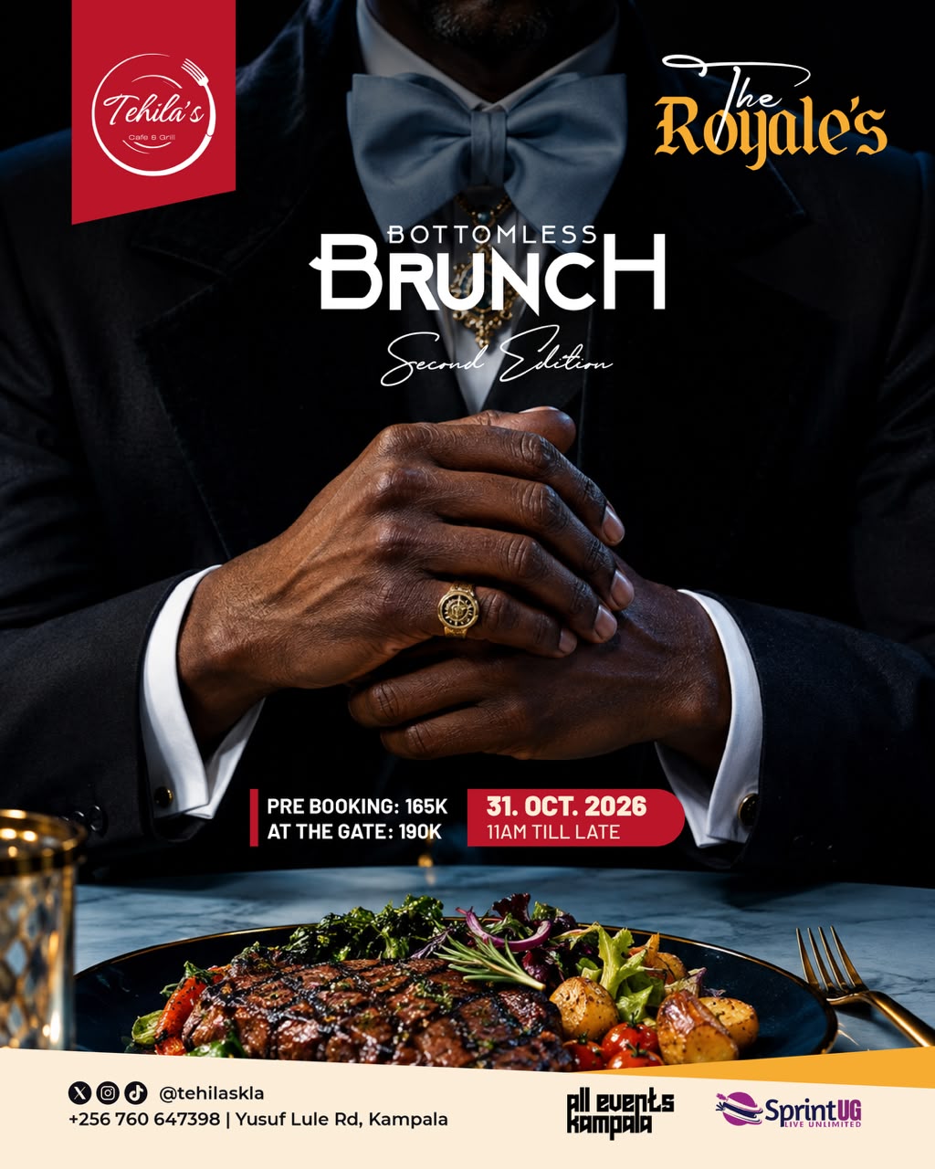 The Royale’s Bottomless Brunch returns to Tehila’s Café & Grill on October 31, 2026, with food, drinks, music and a stylish all-day experience.